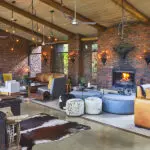 The lounge has a fireplace to ensure the lodge is cosy through the winter months.