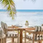 Enjoy a delicious meal complemented by ocean views.