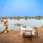 A romantic private dining setup.