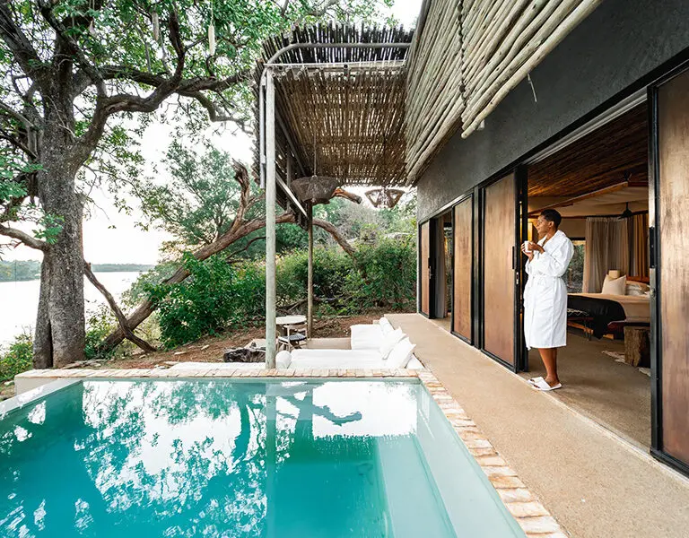 While the lodge does have a main swimming pool, the suites also each have a private plunge pool.
