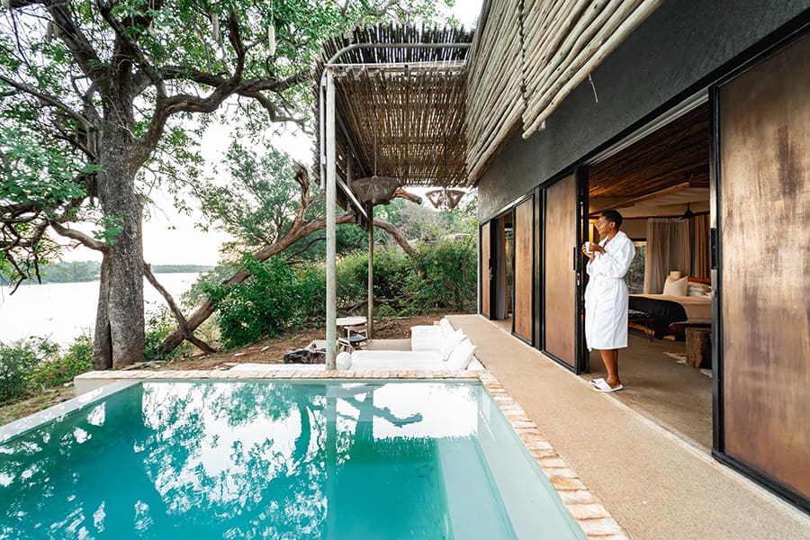 While the lodge does have a main swimming pool, the suites also each have a private plunge pool.