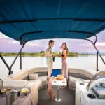 Witness iconic African sunsets on a boat cruise. 