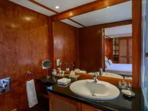Each bathroom has a full vanity and shower.
