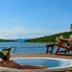 The boat comes fully equipped with a plunge pool on board.
