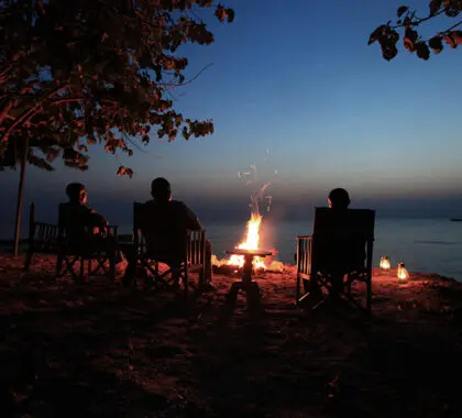 Evenings are given over to fireside conversations and stargazing on the banks of echoing Lake Tanganyika.