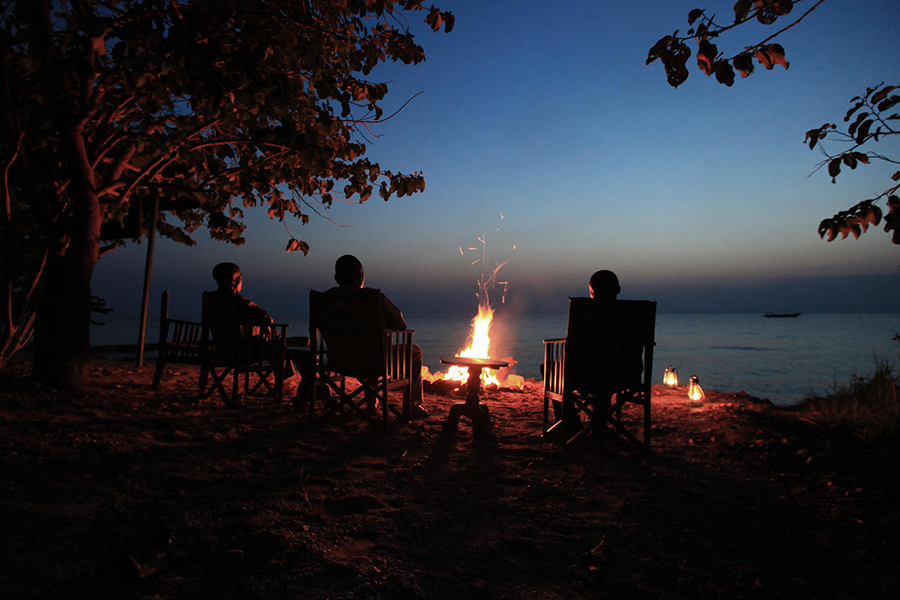 Evenings are given over to fireside conversations and stargazing on the banks of echoing Lake Tanganyika.