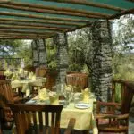 Enjoy the camp's chef creations in the restaurant area.
