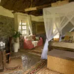 There are only 10 stone & thatch cottages at camp, with either a king or queen-size bed.