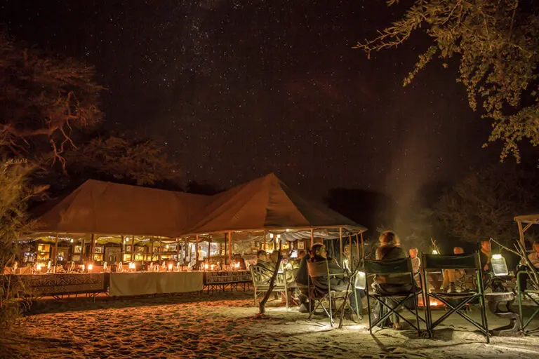 A cosy fire under the African sky. 