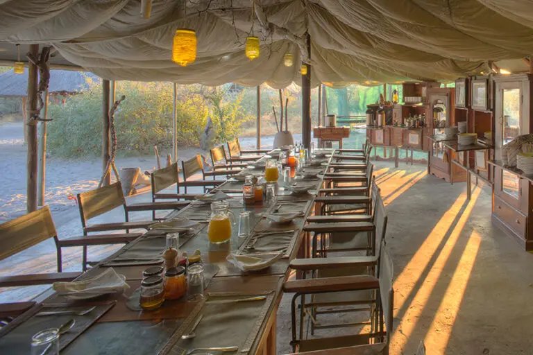 The main camp dining area. 