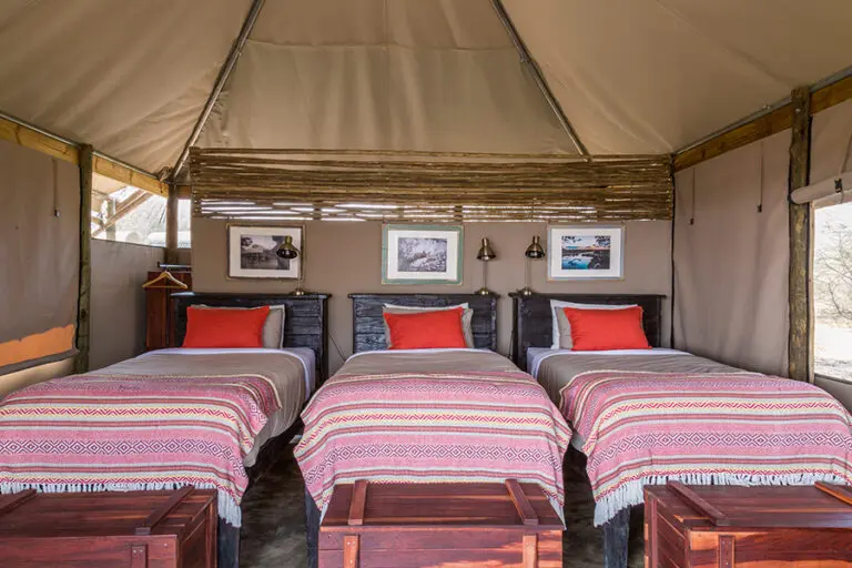 Tented suite interiors. 