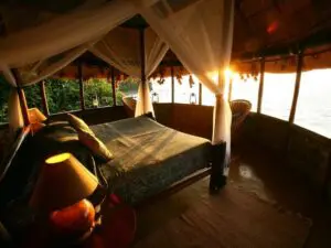 Alojamiento en el campamento de la isla de Mfangano.