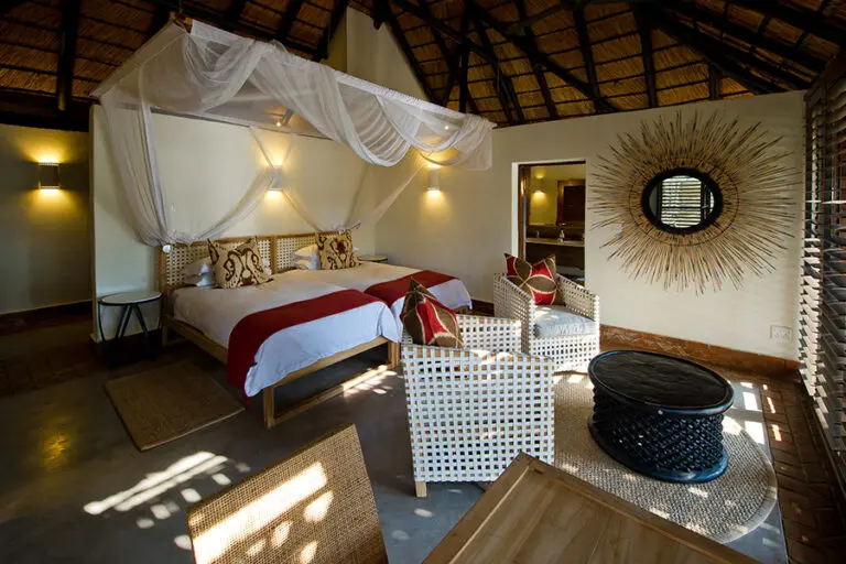Spacious twin bedroom.