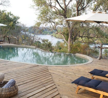 Take a refreshing dip in the pool with a view at Mkulumadzi. 