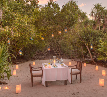 A private dinner by candlelight. 