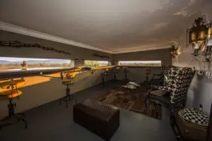 Interior of the Molori Hide by the waterhole.