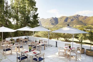 Terraza del restaurante Country Kitchen del hotel Mont Rochelle.