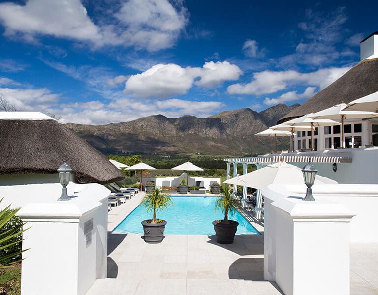 Take a dip in the pool and take in beautiful views of mountains & vineyards.