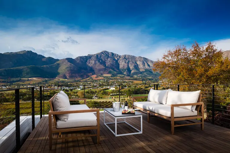 Boasting a stunning mountain backdrop.