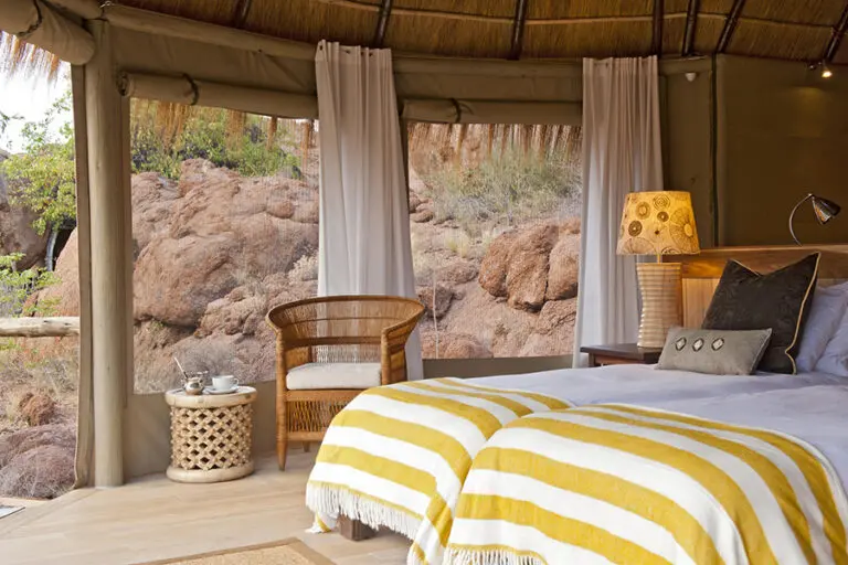 Room interior at Mowani Mountain Camp.