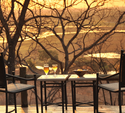 Meals at Muchenje are served against the backdrop of the Chobe River.