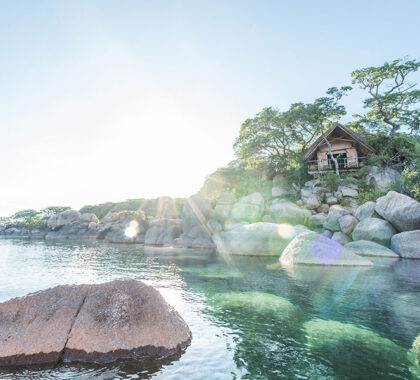 Right on the edge of Lake Malawi. 