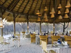 Dinner, lunch and breakfast are served on the thatched verandah with the bush being a mere step away