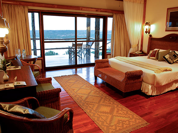 The spacious rooms at Mweya Safari Lodge enjoy really spectacular river views in Queen Elizabeth National Park.