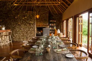 Comedor del Mwiba Lodge.