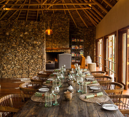 Mwiba Lodge dining room.