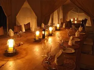 Have a delicious dinner in romantic candle light.