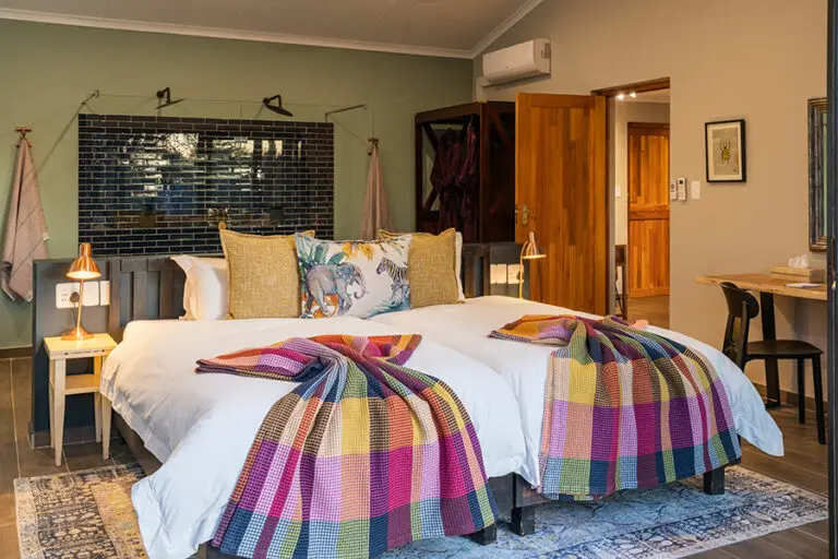 Guest bedroom interior.