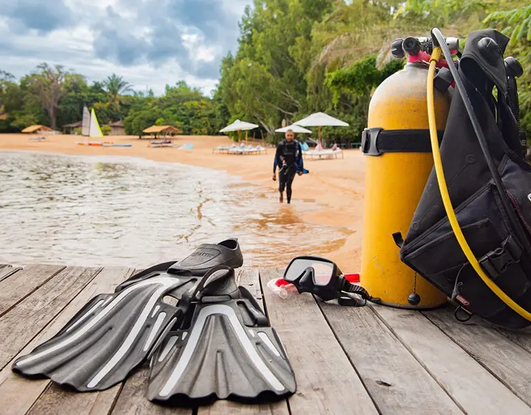 Scuba diving in Lake Malawi.