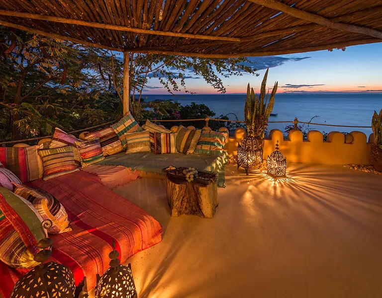 The upstairs terrace has exceptional views, and a year-round sunset, one of the best on Lake Malawi.