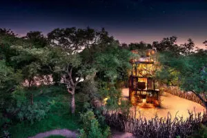 La casa del árbol en el Ngala Tented Camp. 