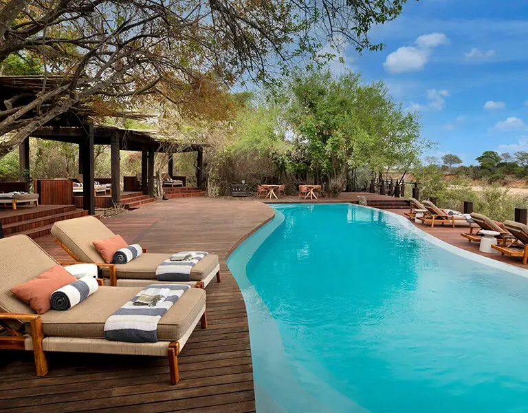 The swimming pool at Ngala Tented Camp.