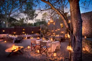 Boma dining at Ngala Safari Lodge.