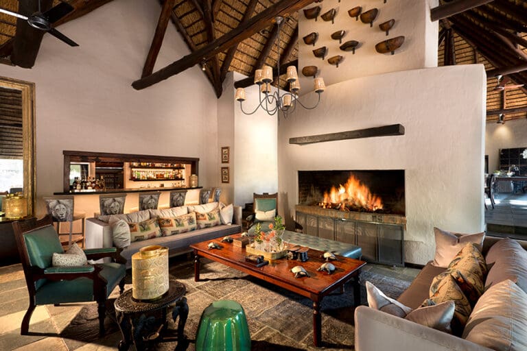 Relax in the spacious thatched lounge.
