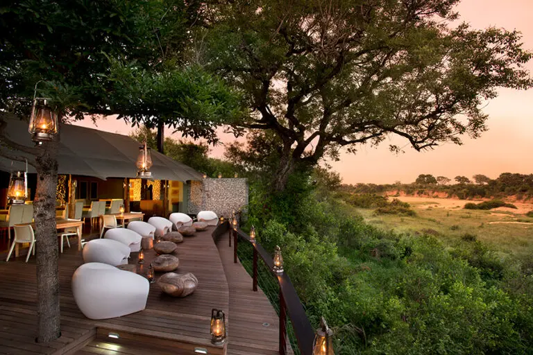 Enjoy views from Ngala Tented Camp deck.