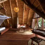 The rooms at Nile Safari Lodge are designed to have the look of a luxury tree-house.