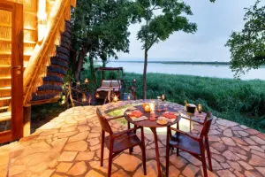 Evenings at Nile Safari Lodge.