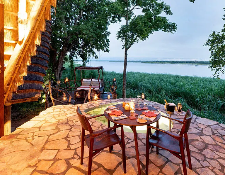 Evenings at Nile Safari Lodge.