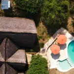 Nile Safari Lodge caters for both families and couples. Aerial view of the Family Banda.