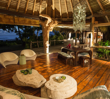 Lounge area with evening views.