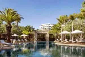 The swimming pool area.