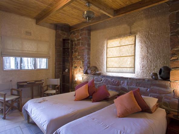 The rooms offer a certain rustic charm.