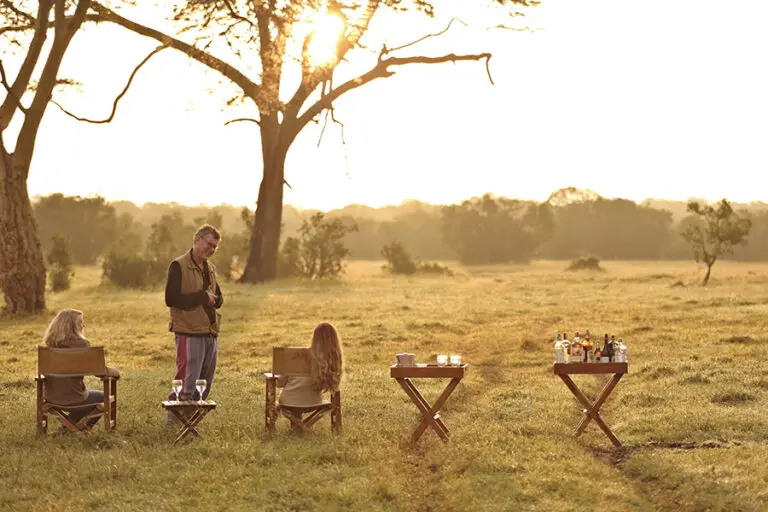 Safari sundowners at camp. 