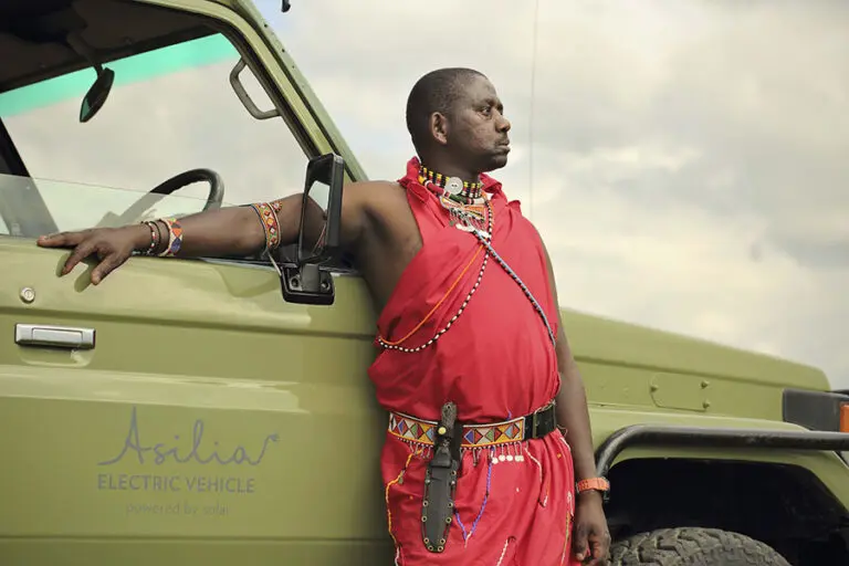Ol Pejeta electric vehicles for game drives. 
