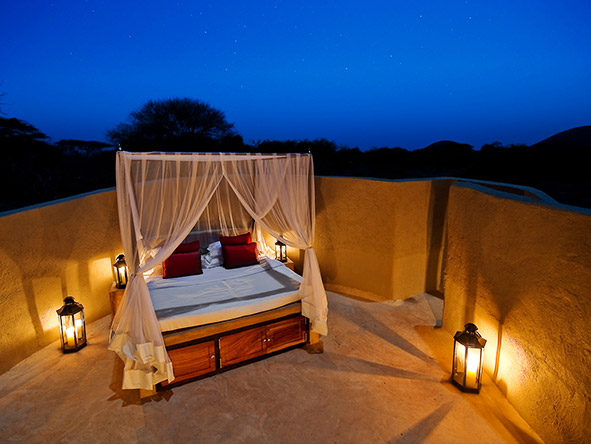 Sleep outside under the stars in your Ol Donyo star bed - there's nothing more romantic!
