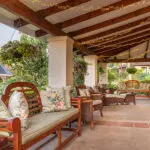 Relajados en el patio.